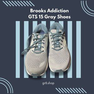 Brooks Addiction GTS 15 Women’s Gray Running Shoes Size 9.5